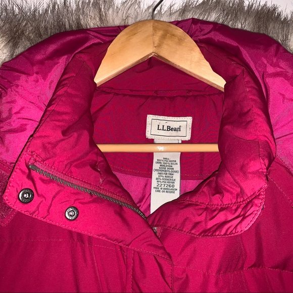 Rare Pink LL Bean Goose Down Puffer Coat & Mittens - Picture 3 of 16